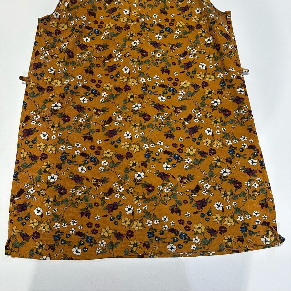 You and I sleeveless dress mustard, color, floral size XL - Picture 2 of 5